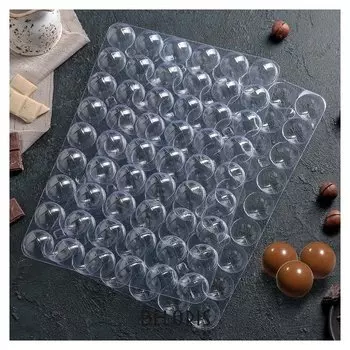 Форма для шоколада из 2-ух частей «Конфеты», 31,5×21 см, 54 ячейки (3×1,5 см)