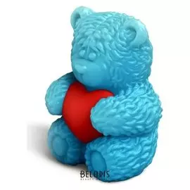 Форма для творчества "Медвежонок тедди сидит с сердечком в обнимку" набор 2 детали