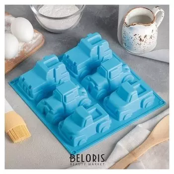 Форма для выпечки «Грузовик», 22×22 см, 6 ячеек (9,8×4,9 см)