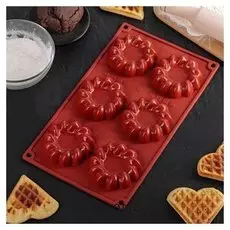 Форма для выпечки «корзиночка», 29×17 см, 6 ячеек (6,2×6,2×2 см)