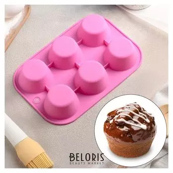 Форма для выпечки «Круг», 21,5×14,5 см, 6 ячеек (5,7×5,7×3 см)