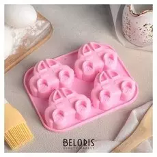 Форма для выпечки «Машина», 15×12 см, 4 ячейки (6,6×4,4 см)