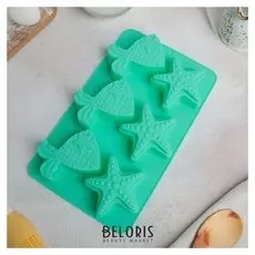 Форма для выпечки «Морской бриз», 26×15,6 см, 6 ячеек (8×8×2,5см)