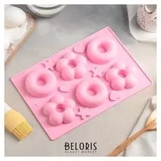 Форма для выпечки «Немецкий кекс. пончик и ромашка», 25,5×17,5 см, 6 ячеек