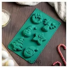 Форма для выпечки «Новый год», 29×17 см, 6 ячеек