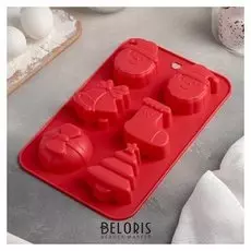 Форма для выпечки «Новый год. праздник к нам приходит», 26×17,5 см, 6 ячеек