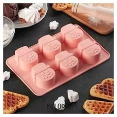 Форма для выпечки «Новый год. снеговик», 25×16,5 см, 6 ячеек