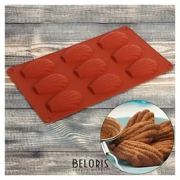 Форма для выпечки «Ракушка», 29,5×17 см, 9 ячеек (6,7×4,5×1,3 см)