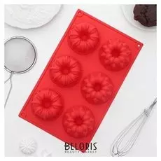 Форма для выпечки «Торт», 29×18 см, 6 ячеек (7,5×7,5×4 см)