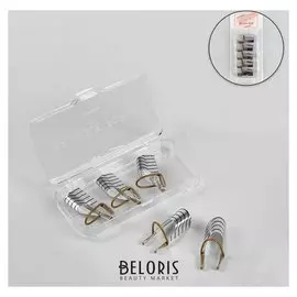 Формы для наращивания ногтей многоразовые, 5 шт, цвет серебристый