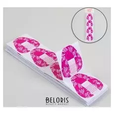 Формы для ногтей широкие, 100 шт, цвет розовый