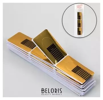 Формы для ногтей узкие, 100 шт, цвет золотистый