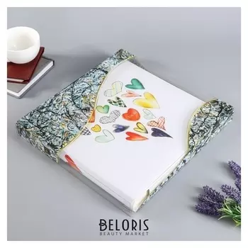 Фотоальбом 20 листов с пергаментом "Сердечки" 31х32 см