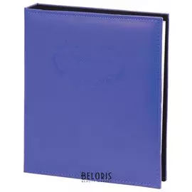 Фотоальбом Brauberg 20 магнитных листов, 23х28 см, под гладкую кожу, на кольцах, синий
