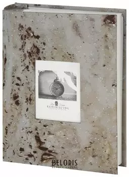 Фотоальбом Brauberg "Голубой мрамор" на 200 фото 10х15 см, твердая обложка, переплет, бокс, 391176