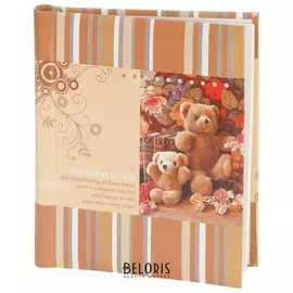 Фотоальбом Brauberg на 10 магнитных листов, 23х28 см, "Плюшевые мишки", коричнево-бежевый