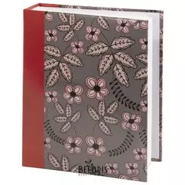 Фотоальбом Brauberg на 200 фото 10х15 см, твердая обложка, "Флора", серый с красным