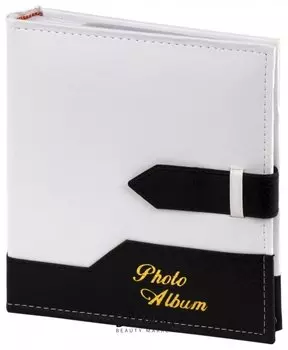 Фотоальбом Brauberg на 200 фото. 10х15 см, под замшу, бумажные страницы, бокс, белый с черным
