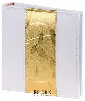 Фотоальбом Brauberg на 200 фото 10х15 см, под кожу, бумажные страницы, бокс, бело-золотистый