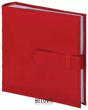 Фотоальбом Brauberg на 200 фото 10х15 см, под кожу, бумажные страницы, бокс, красный, 391193