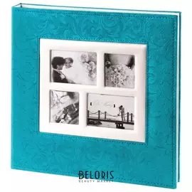 Фотоальбом Brauberg свадебный, 20 магнитных листов 30х32 см, под фактурную кожу, синий