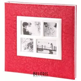 Фотоальбом Brauberg свадебный, 20 магнитных листов 30х32 см, под фактурную кожу, коралловый