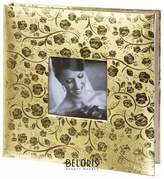 Фотоальбом Brauberg свадебный, 20 магнитных листов 30х32 см, под фактурную кожу, светло-золотистый