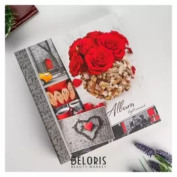 Фотоальбом магнитный 23х28 см 50 листов "Красные розы"