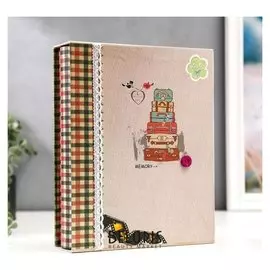 Фотоальбом на 100 фото 10х15 см "Чемоданы" в коробке 25,5х20,5х5,5см