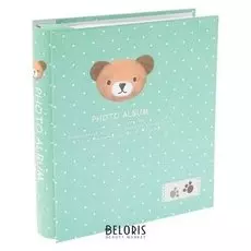 Фотоальбом на 100 фото 13х18 см "Голова мишки" в коробке 21,5х19х5,5 см