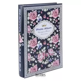 Фотоальбом на 180 фото 10х15 см "Россыпь цветов" в коробке 33,5х23х5,5 см
