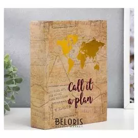 Фотоальбом на 200 фото 10х15 см "Золотая карта" 22,5х17,5х5,5 см