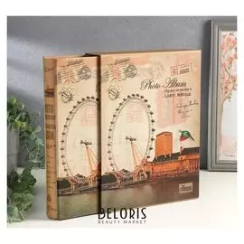 Фотоальбом на 200 фото 13х18 см "Архитектура" золот.обводка, в коробке 29,5х23,5х5,5 см 50677