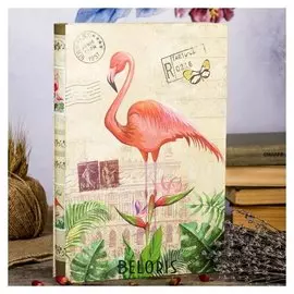 Фотоальбом на 300 фото 10х15 см "Фламинго в папоротнике" в коробке 33,5х23х5,5 см
