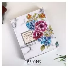 Фотоальбом на 400 фото 10х15 см "Цветы и мрамор" зол.обводка, в коробке 33,5х27,5х5,5см 47641