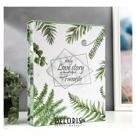 Фотоальбом на 400 фото 10х15 см "Пальмовые листья" в коробке 35х28,5х5 см