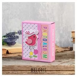 Фотоальбом на 40 фото 10х15 см "Зоопарк" в коробке, блёстки, объем.элемент 17х14х5 см