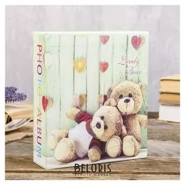 Фотоальбом на 40 фото 13х18 см "Медвежата" блёстки, в коробке 20,5х18х5 см