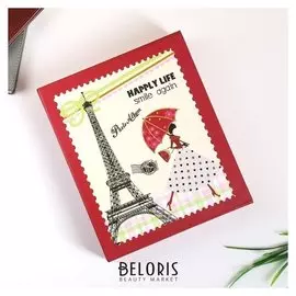 Фотоальбом на 80 фото 10х15 см "Путешественница по европе" в коробке 23х19х5,2 см