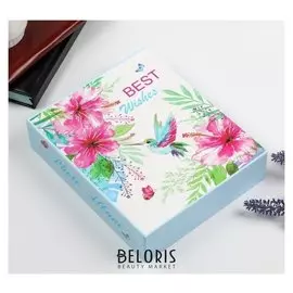 Фотоальбом на 80 фото 10х15 см "Цветущий сад" серебристая обводка, в коробке 23х1х5 см 506783