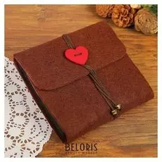 Фотоальбом войлок 30 листов "Сердечко" 19х17,5 см