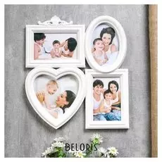 Фоторамка на 4 фото 10х15 см "Семейная" белая