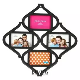 Фоторамка на 4 фото "Песочные часы" чёрная 10x15 см