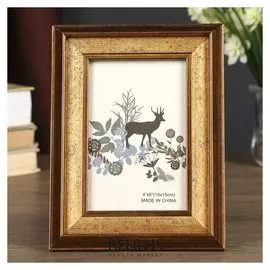 Фоторамка пластик 10х15 см "Фердинанд" золотая патина 21,2х15х2,1 см