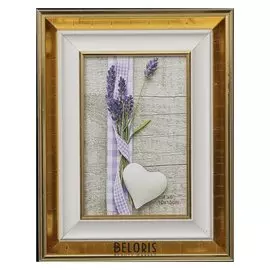 Фоторамка пластик 10х15 см "Снег и золото" 22,1х17,1х2,1 см