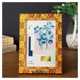 Фоторамка пластик 10х15 см "Золотая мозаика" 17,8х12,5х1 см