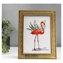 Фоторамка пластик 13х18 см "Структура" золото 22х17 см