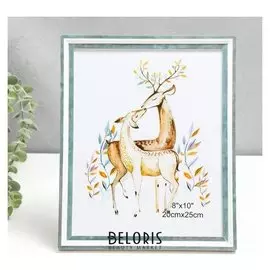 Фоторамка пластик 20х25 см "Белая с морской волной" 27,5х22,5 см