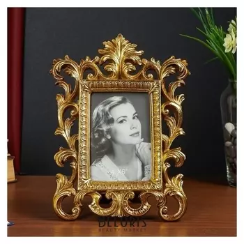 Фоторамка полистоун 10х15 см "Эльзас" золотая патина 27х20 см