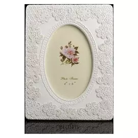 Фоторамка полистоун 10х15 см "Кружева" белая 21х16 см